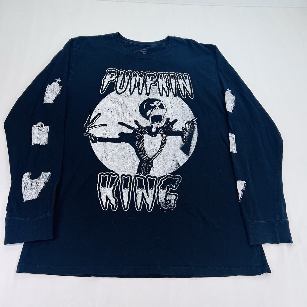 Disney Nightmare Before Christmas Pumpkin King Long Sleeve Jack Skellington Sz L